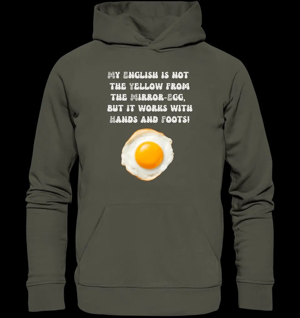 My English & the egg • Unisex Premium Hoodie XS-5XL aus Bio-Baumwolle für Damen & Herren • Exklusivdesign • personalisiert