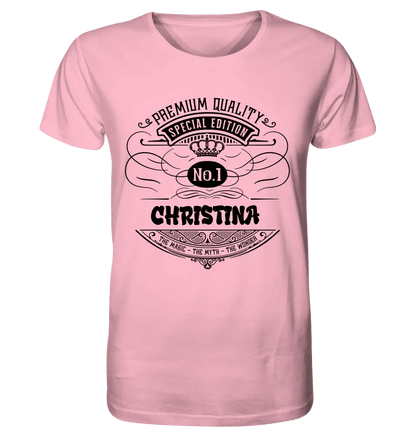 No.1 + Wunschname - Unisex Premium T-Shirt XS-5XL aus Bio-Baumwolle für Damen & Herren