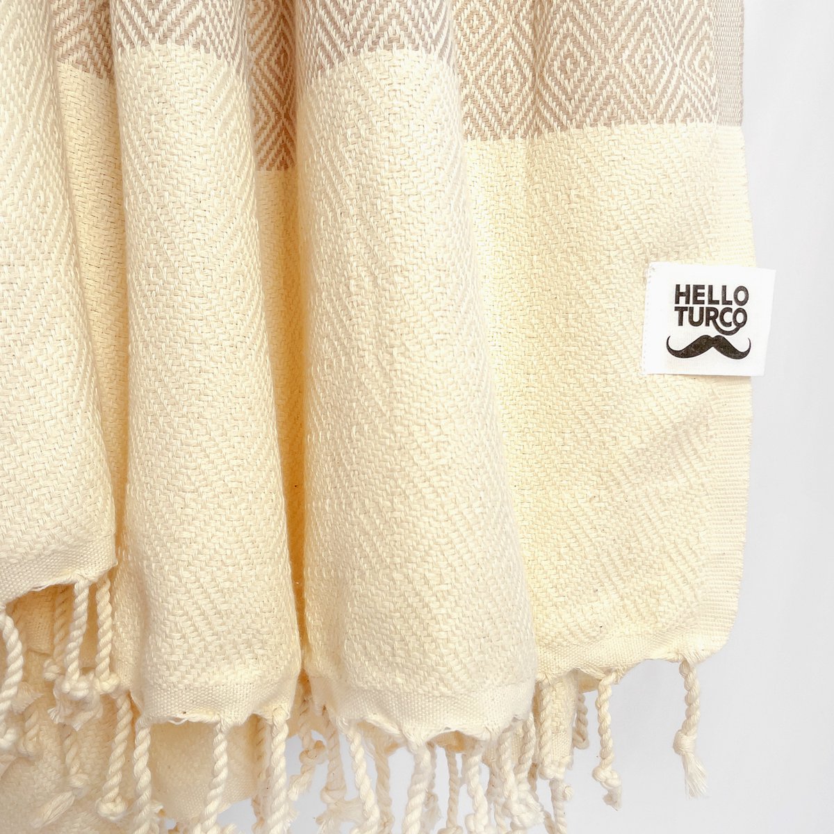 OTTO Beige Handwoven Turkish Towel - Perfect for Self Care and Relaxation • türkisches Handtuch / Hamamtuch