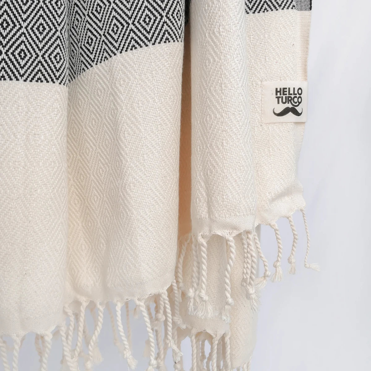 OTTO Black Handwoven Turkish Towel - Elegant, Soft, Eco-Friendly • türkisches Handtuch / Hamamtuch