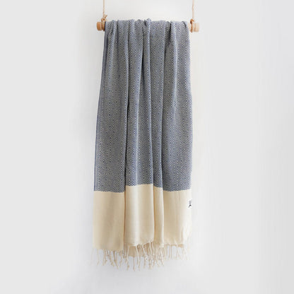 OTTO Navy Handwoven Turkish Towel - Perfect for a Luxurious Self Care Routine • türkisches Handtuch / Hamamtuch