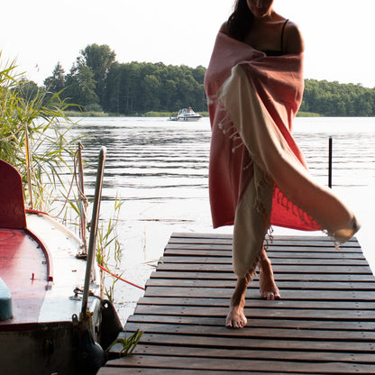 OTTO Red Handwoven Turkish Towel - A Stylish Addition to Your Self Care Routine • türkisches Handtuch / Hamamtuch