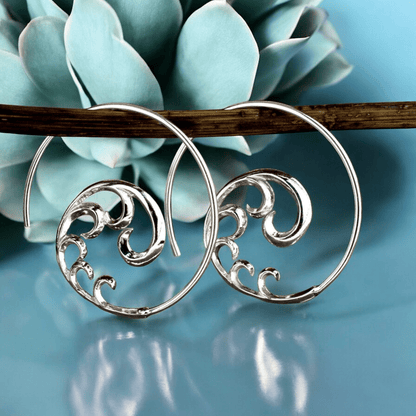 Ornament Spiral Ohrringe - 925 Sterling Silber - OHR925-24