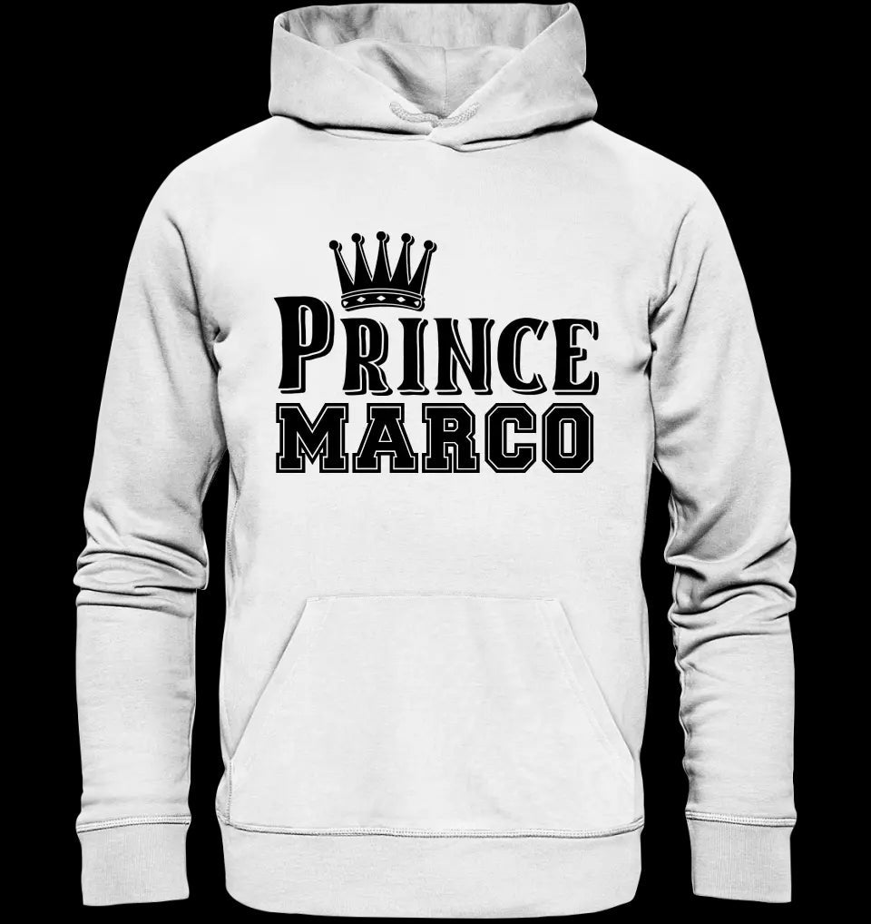 PRINCE + WUNSCHNAME • Unisex Premium Hoodie XS-5XL aus Bio-Baumwolle für Damen & Herren • Exklusivdesign • personalisiert