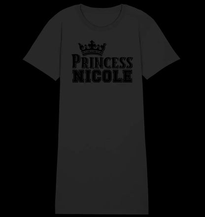 PRINCESS + WUNSCHNAME • 4 Versionen • Ladies Premium T-Shirt Kleid aus Bio-Baumwolle S-2XL • Exklusivdesign • personalisiert