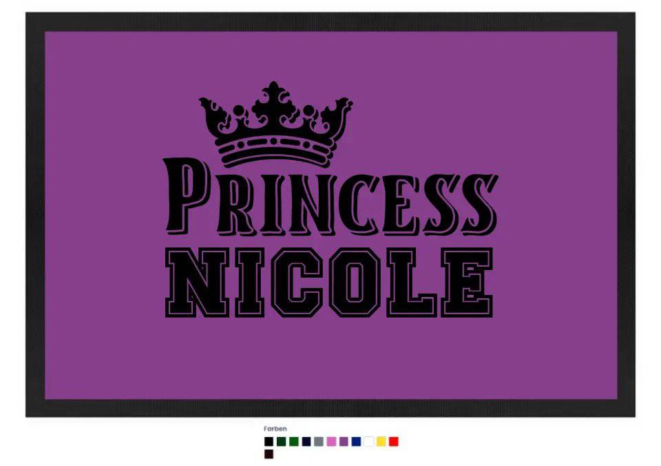 PRINCESS + WUNSCHNAME • Fußmatte • Exklusivdesign • personalisiert