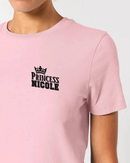 PRINCESS + WUNSCHNAME • Ladies Premium T-Shirt XS-2XL aus Bio-Baumwolle für Damen • Exklusivdesign • personalisiert • Brustdruck