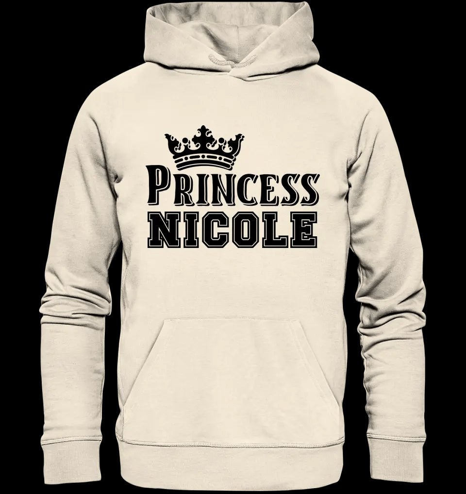 PRINCESS + WUNSCHNAME • Unisex Premium Hoodie XS-5XL aus Bio-Baumwolle für Damen & Herren • Exklusivdesign • personalisiert