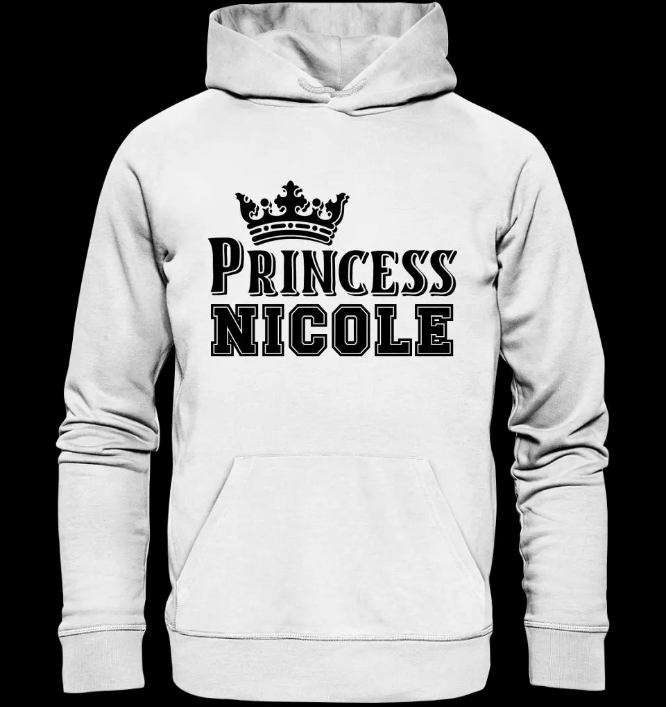 PRINCESS + WUNSCHNAME • Unisex Premium Hoodie XS-5XL aus Bio-Baumwolle für Damen & Herren • Exklusivdesign • personalisiert