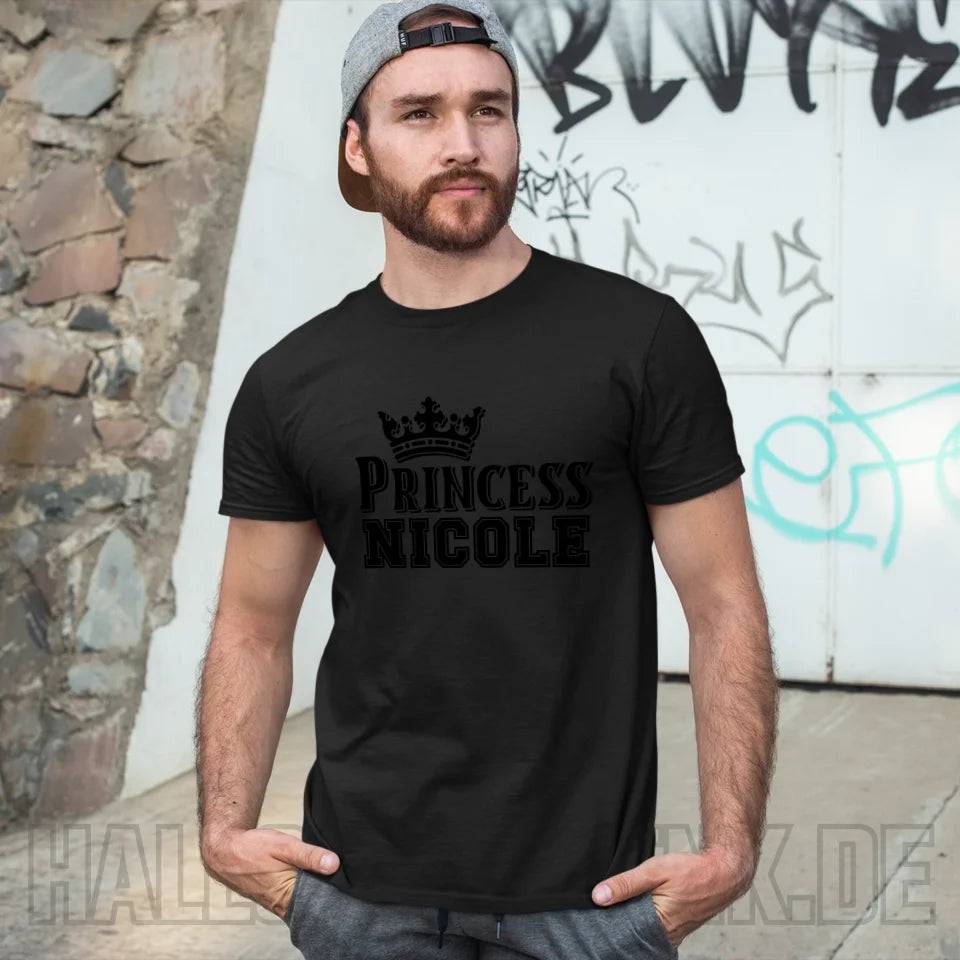 PRINCESS + WUNSCHNAME • Unisex Premium T-Shirt XS-5XL aus Bio-Baumwolle für Damen & Herren • Exklusivdesign • personalisiert