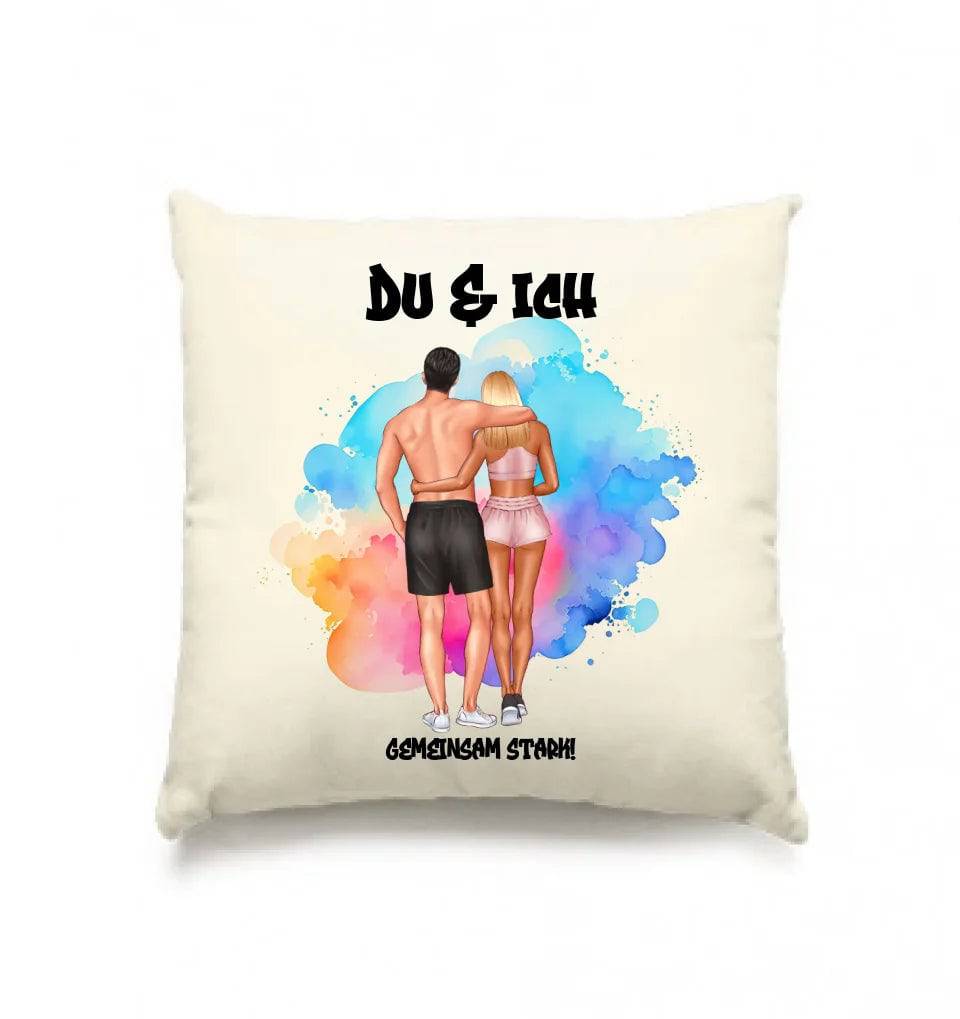 Paar Designer Fitness Couple, personalisierbar: Kissen 40x40 cm