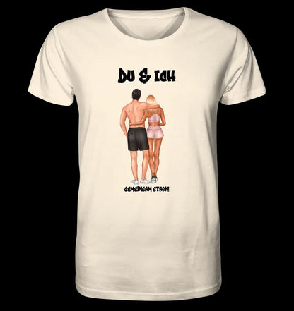 Paar Designer: Fitness Couple personalisierbar - Unisex Premium T-Shirt XS-5XL aus Bio-Baumwolle für Damen & Herren