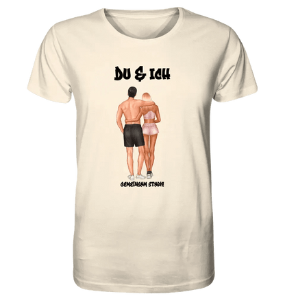 Paar Designer: Fitness Couple personalisierbar - Unisex Premium T-Shirt XS-5XL aus Bio-Baumwolle für Damen & Herren