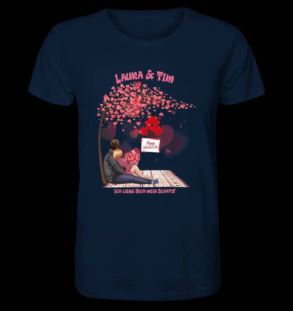 Paar Designer Valentinstag Picknick personalisierbar - Unisex Premium T-Shirt XS-5XL aus Bio-Baumwolle für Damen & Herren