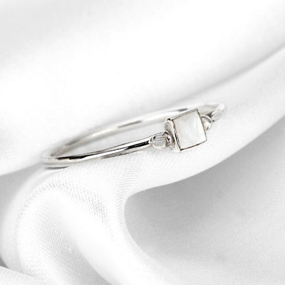 Perlmutt Ring - 925 Sterling Silber - Minimalist Schmuck - RG925-28