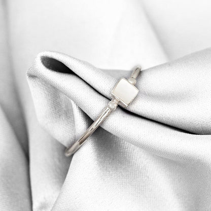 Perlmutt Ring - 925 Sterling Silber - Minimalist Schmuck - RG925-28