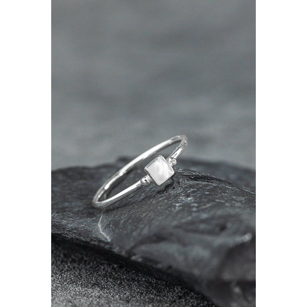 Perlmutt Ring - 925 Sterling Silber - Minimalist Schmuck - RG925-28