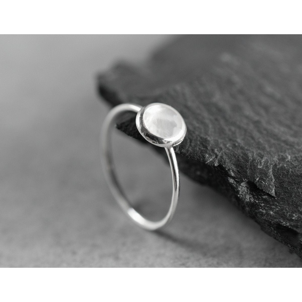 Perlmutt Ring - 925 Sterling Silber - Minimalist Schmuck - RG925-12