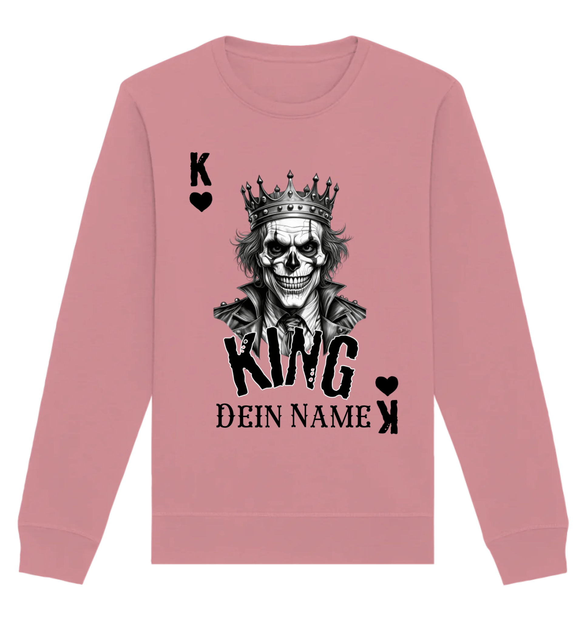 Poker King + dein Name • Unisex Sweatshirt Bio-Baumwolle in 4 Farben XS-3XL • personalisiert