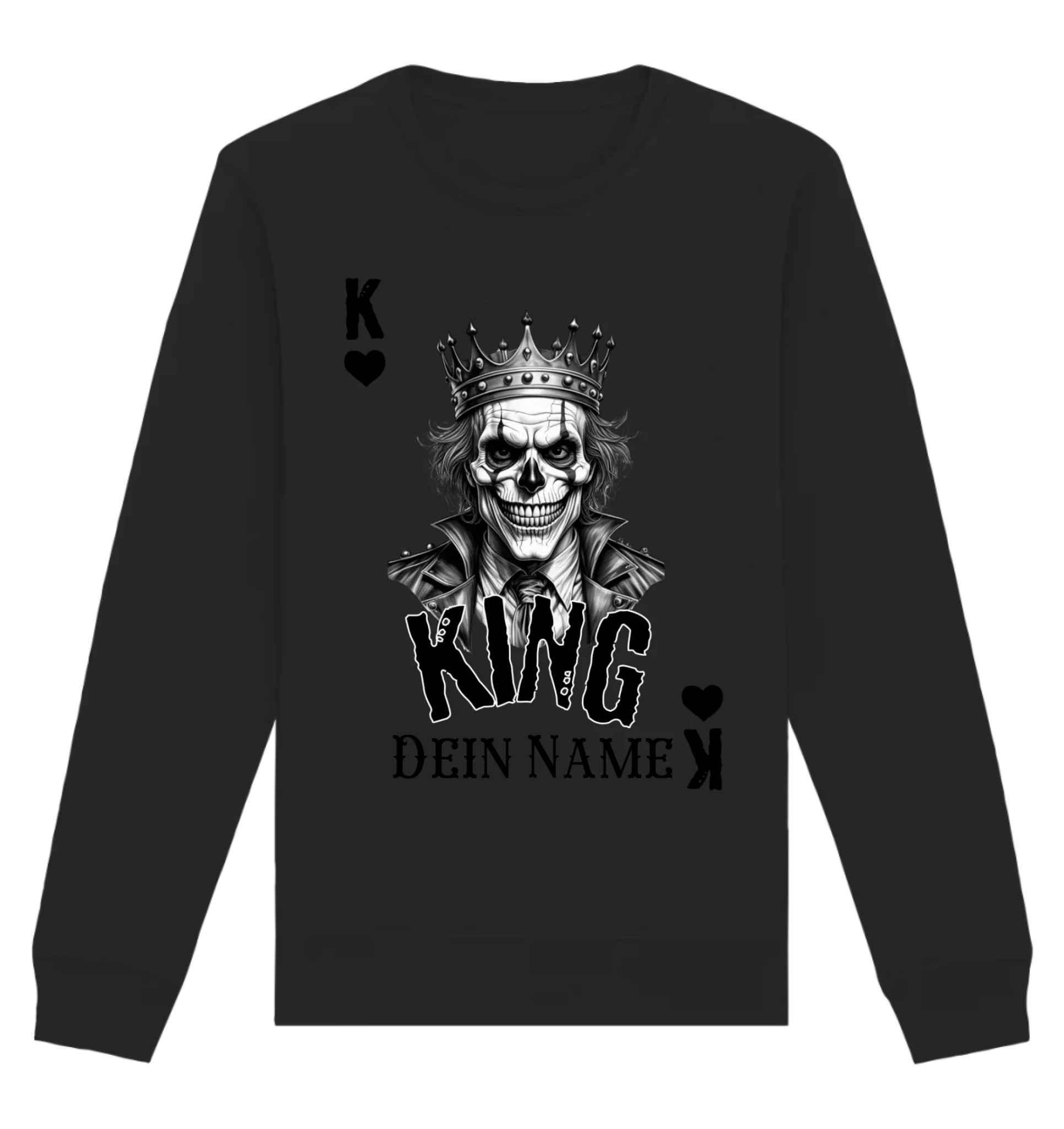 Poker King + dein Name • Unisex Sweatshirt Bio-Baumwolle in 4 Farben XS-3XL • personalisiert