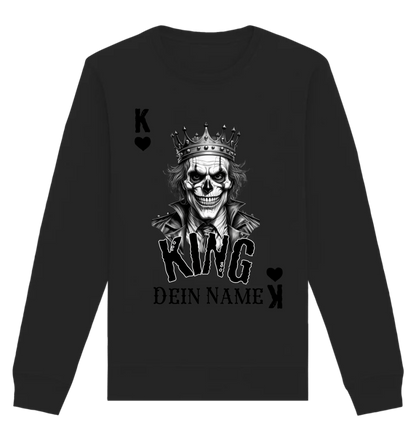 Poker King + dein Name • Unisex Sweatshirt Bio-Baumwolle in 4 Farben XS-3XL • personalisiert