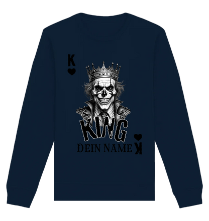 Poker King + dein Name • Unisex Sweatshirt Bio-Baumwolle in 4 Farben XS-3XL • personalisiert