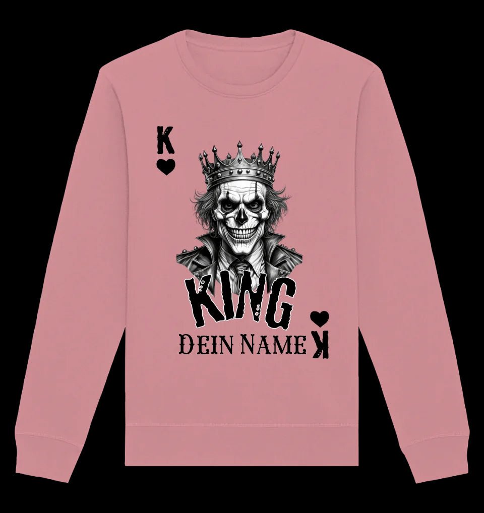 Poker King + dein Name • Unisex Sweatshirt Bio-Baumwolle in 4 Farben XS-3XL • personalisiert