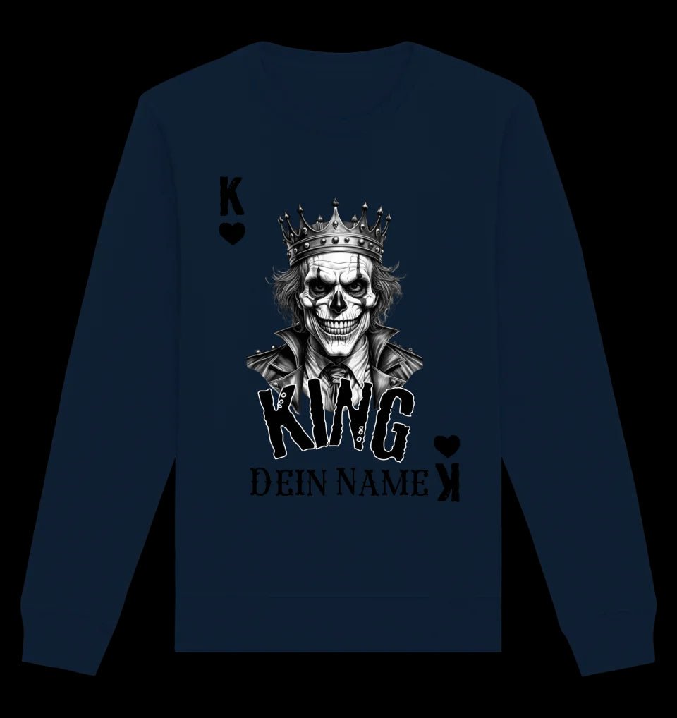 Poker King + dein Name • Unisex Sweatshirt Bio-Baumwolle in 4 Farben XS-3XL • personalisiert