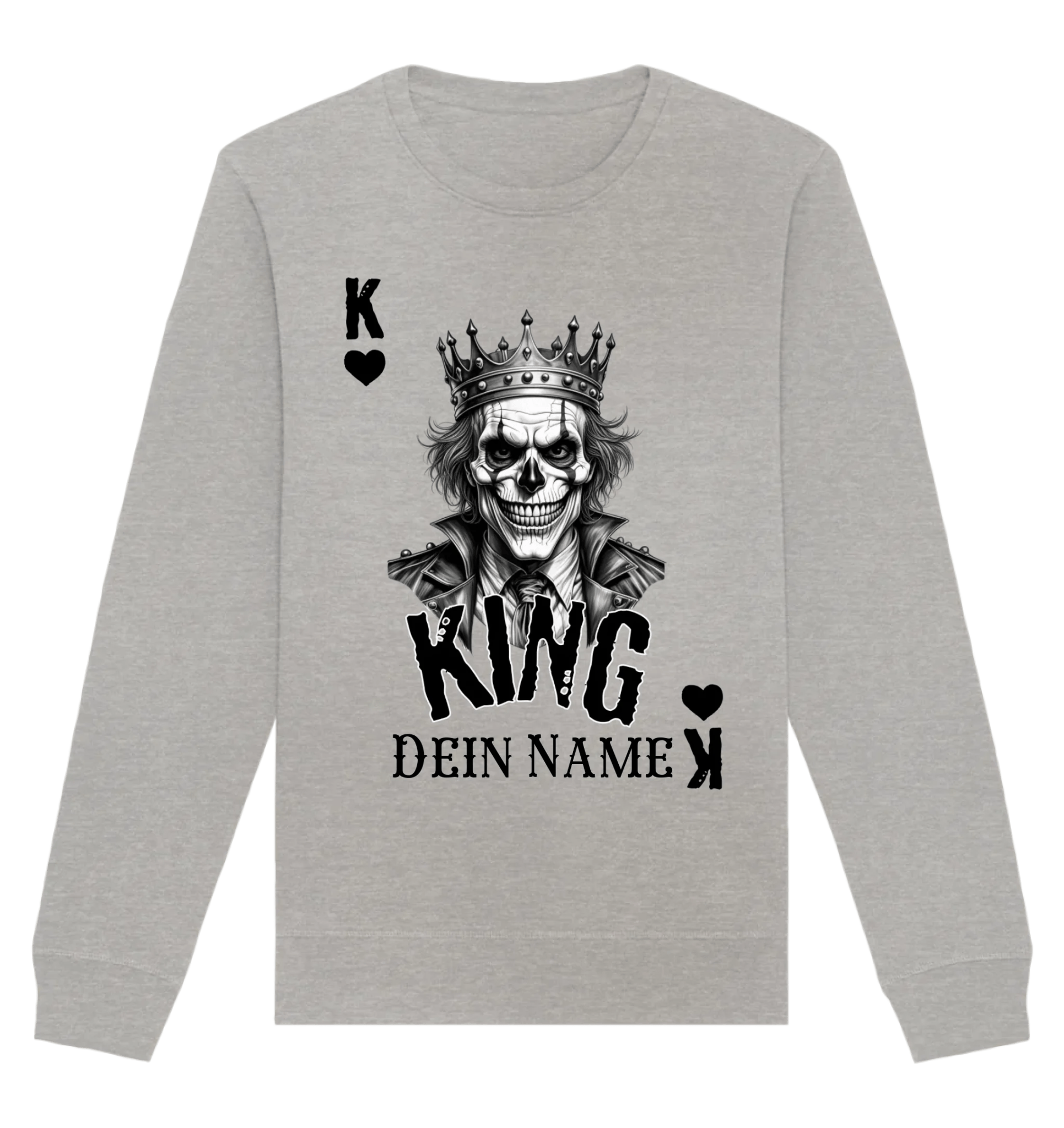 Poker King + dein Name • Unisex Sweatshirt Bio-Baumwolle in 4 Farben XS-3XL • personalisiert