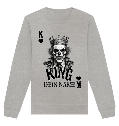 Poker King + dein Name • Unisex Sweatshirt Bio-Baumwolle in 4 Farben XS-3XL • personalisiert