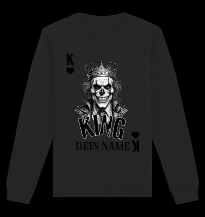 Poker King + dein Name • Unisex Sweatshirt Bio-Baumwolle in 4 Farben XS-3XL • personalisiert