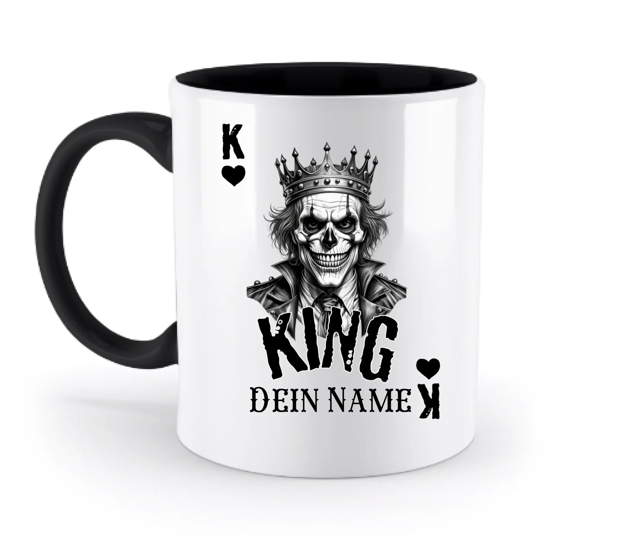 Poker King + dein Name • zweifarbige Tasse spülmaschinengeeignet • Exklusivdesign • personalisiert