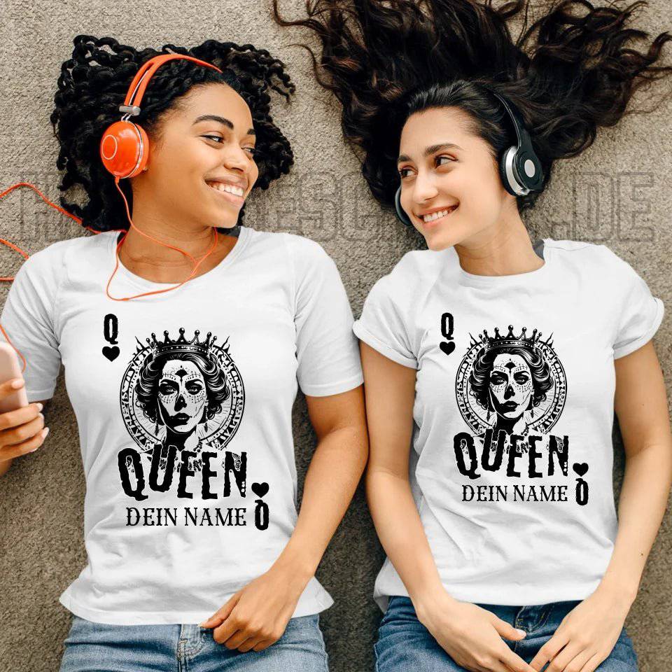 Poker Queen + dein Name • Ladies Premium T-Shirt XS-2XL aus Bio-Baumwolle für Damen • Exklusivdesign • personalisiert