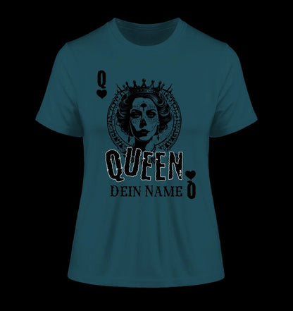 Poker Queen + dein Name • Ladies Premium T-Shirt XS-2XL aus Bio-Baumwolle für Damen • Exklusivdesign • personalisiert