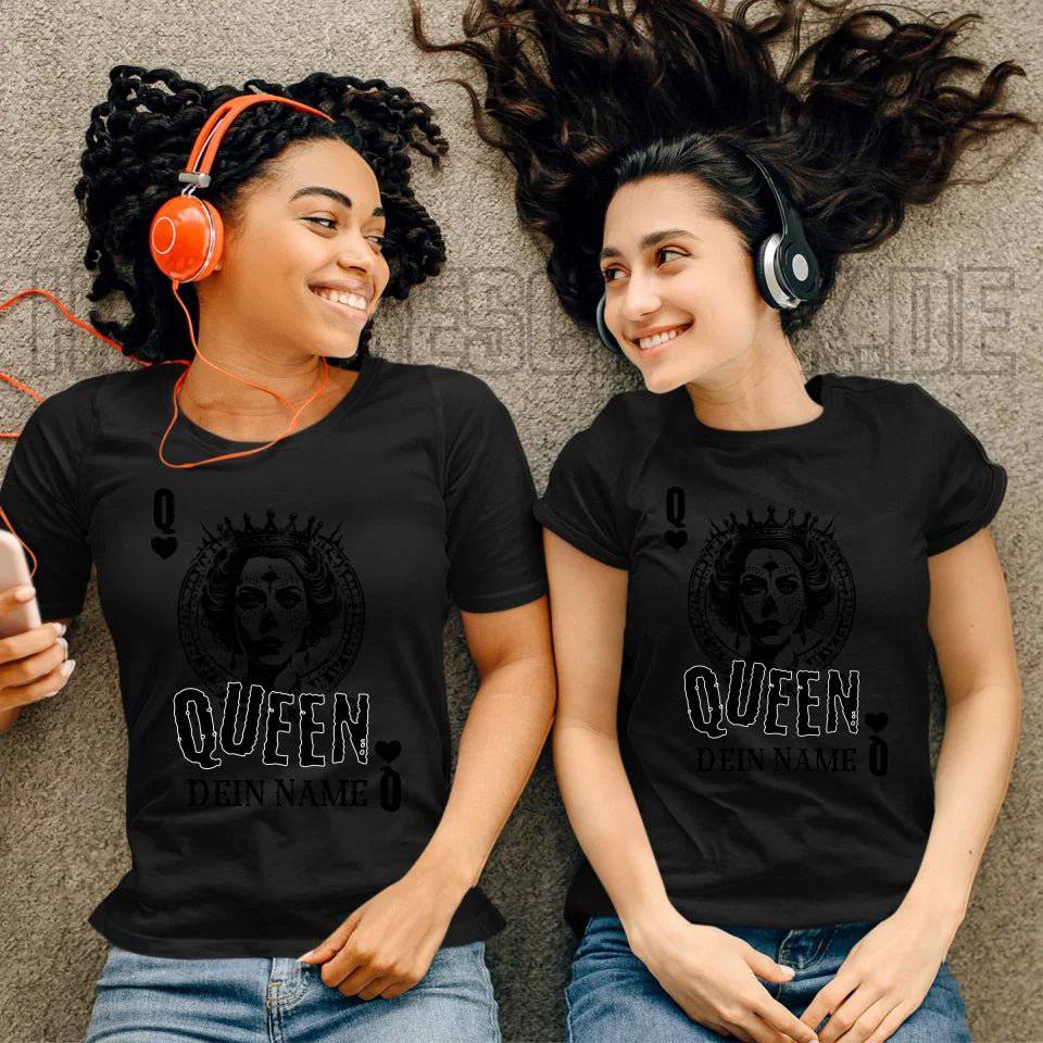 Poker Queen + dein Name • Ladies Premium T-Shirt XS-2XL aus Bio-Baumwolle für Damen • Exklusivdesign • personalisiert