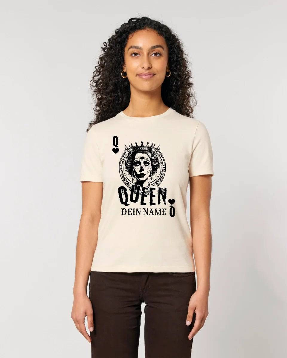 Poker Queen + dein Name • Ladies Premium T-Shirt XS-2XL aus Bio-Baumwolle für Damen • Exklusivdesign • personalisiert