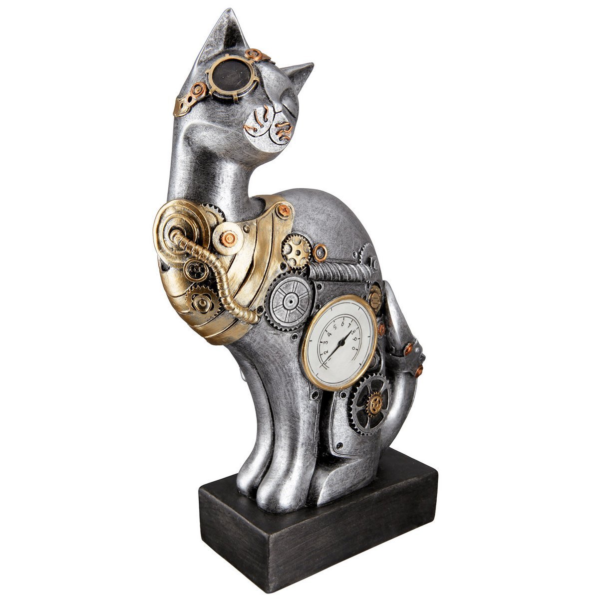 Poly Skulptur "Steampunk Cat" • Skulptur • Wohndeko