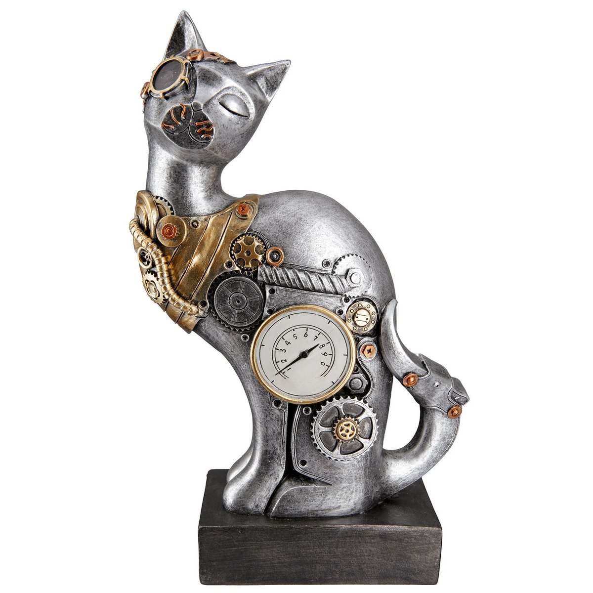 Poly Skulptur "Steampunk Cat" • Skulptur • Wohndeko