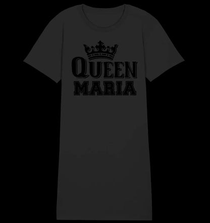 QUEEN + WUNSCHNAME • 4 Versionen • Ladies Premium T-Shirt Kleid aus Bio-Baumwolle S-2XL • Exklusivdesign • personalisiert