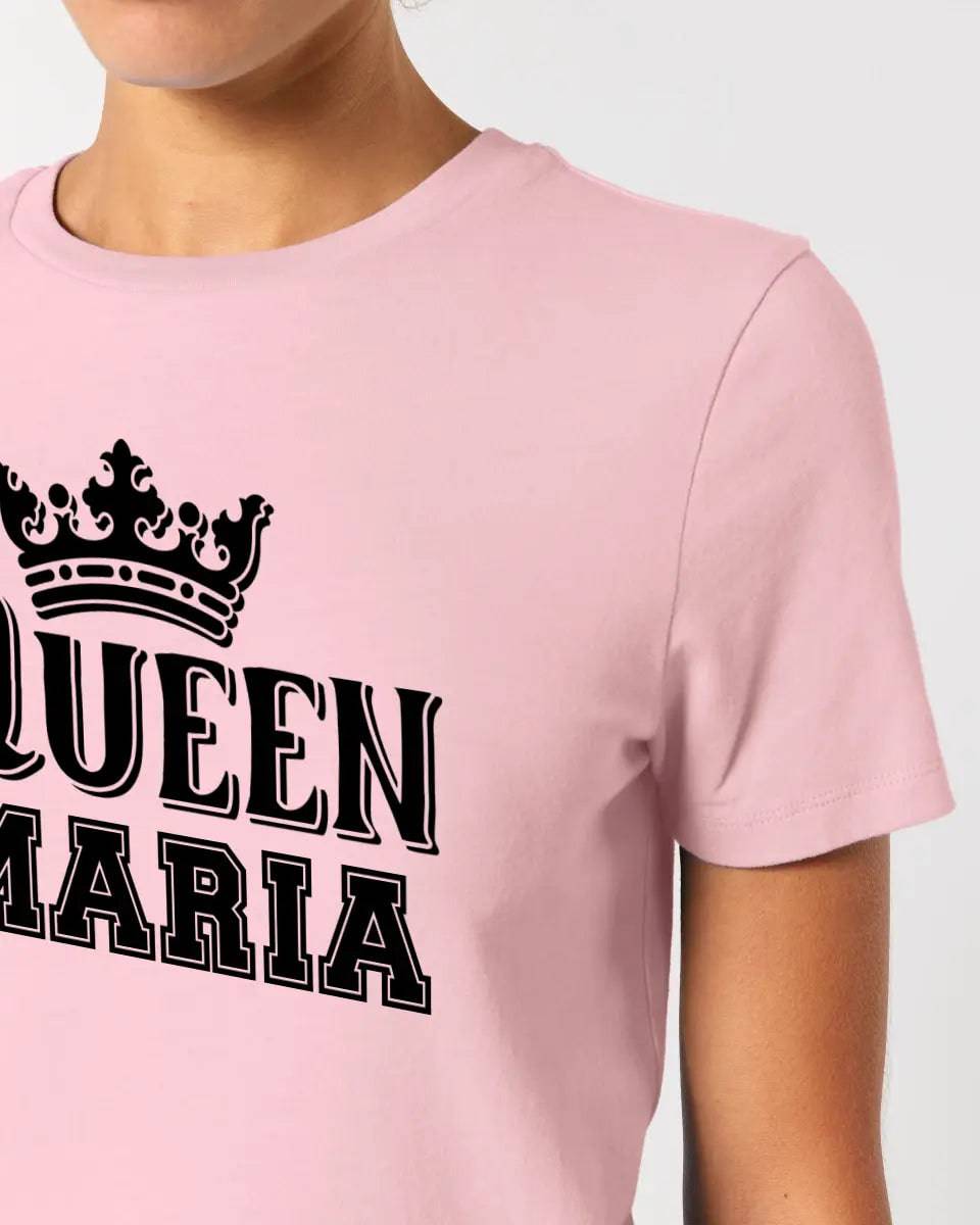 QUEEN + WUNSCHNAME • Ladies Premium T-Shirt XS-2XL aus Bio-Baumwolle für Damen • Exklusivdesign • personalisiert