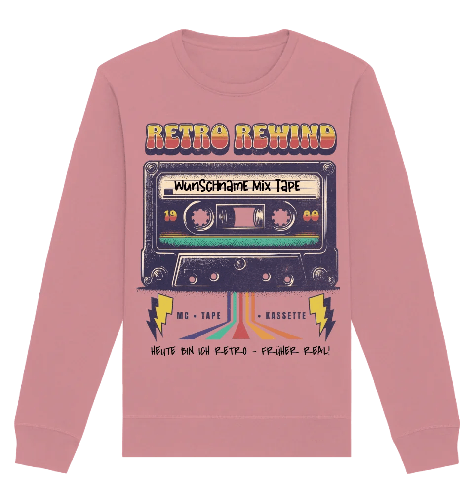 Retro MC 1960 bis 1999 + Wunschtext • Unisex Sweatshirt Bio-Baumwolle in 4 Farben XS-3XL • personalisiert