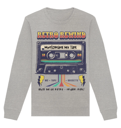 Retro MC 1960 bis 1999 + Wunschtext • Unisex Sweatshirt Bio-Baumwolle in 4 Farben XS-3XL • personalisiert