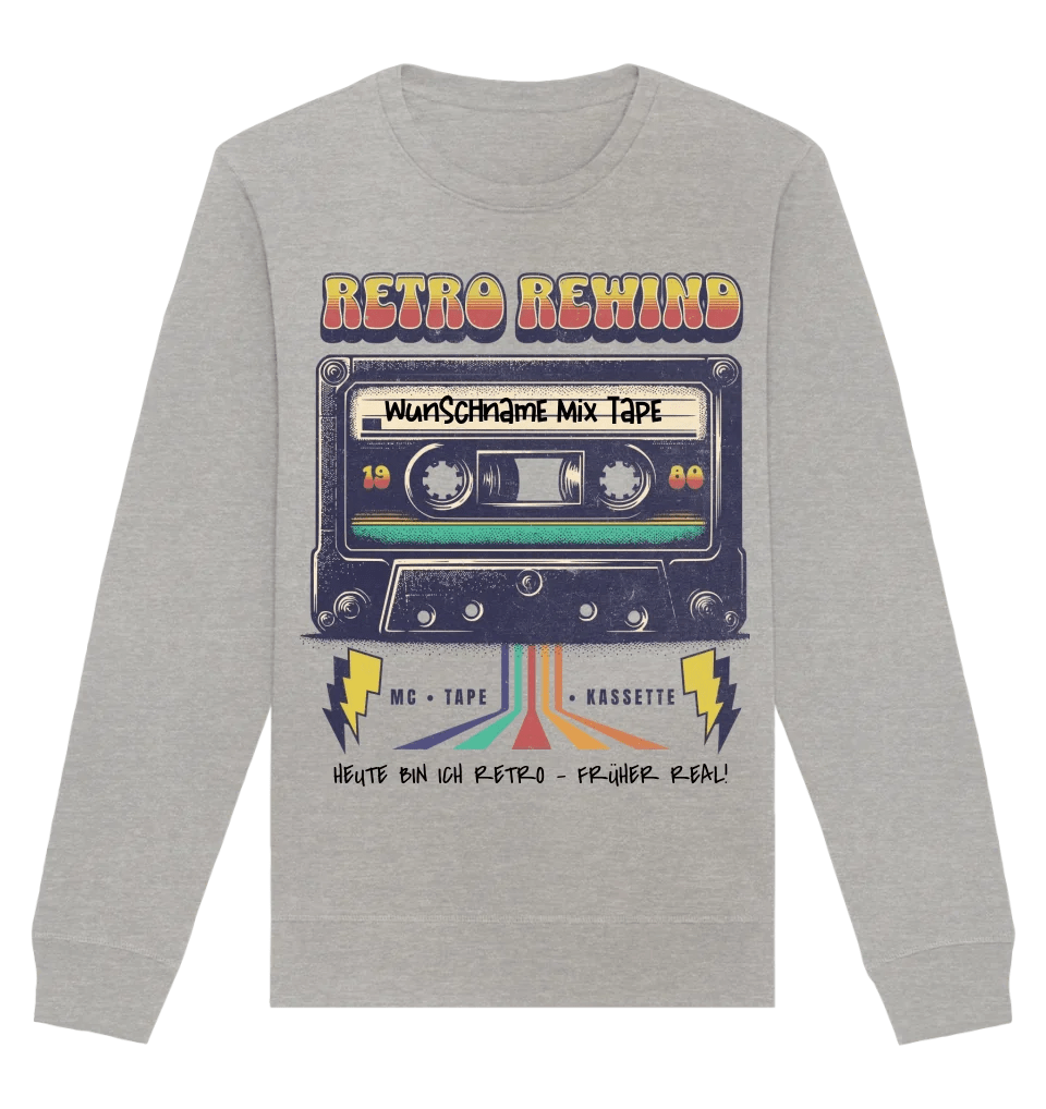 Retro MC 1960 bis 1999 + Wunschtext • Unisex Sweatshirt Bio-Baumwolle in 4 Farben XS-3XL • personalisiert