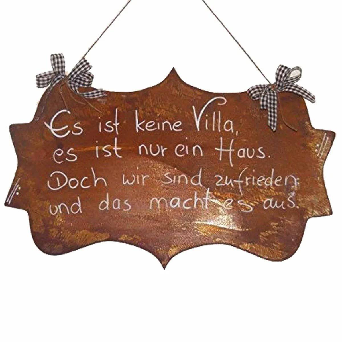 Rost Deko Schild "Haus" - Metall Spruchtafel als Wohn- und Gartendeko