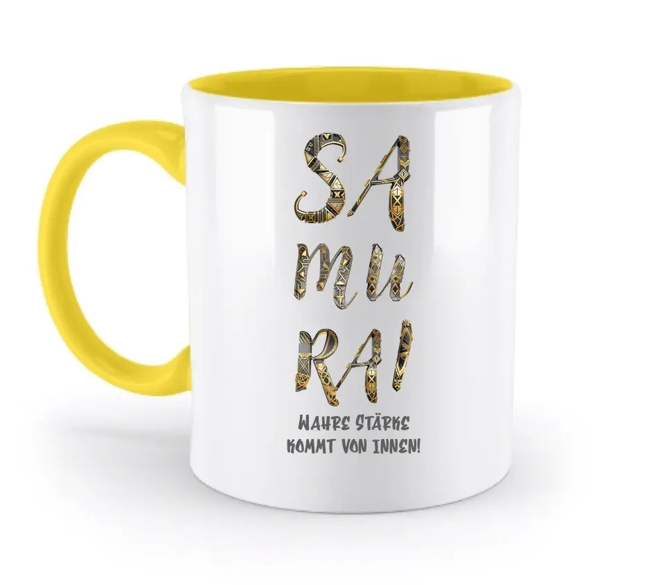 Samurai • zweifarbige Tasse • Exklusivdesign • personalisiert