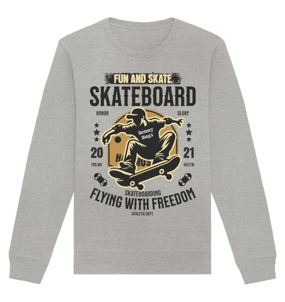 Skater mit Wunschname • Skateboard • Unisex Sweatshirt Bio-Baumwolle in 4 Farben XS-3XL • personalisiert