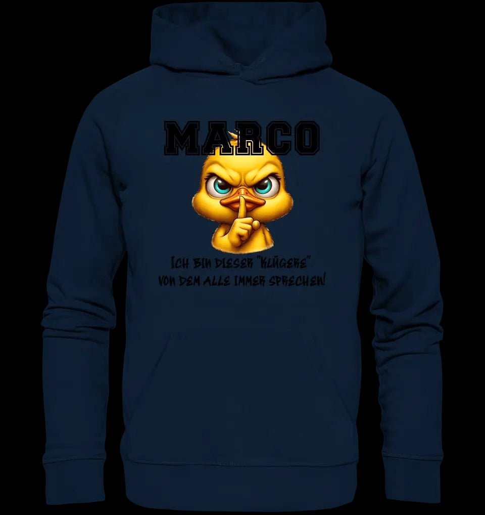 Smart Duck + WUNSCHNAME • Unisex Premium Hoodie XS-5XL aus Bio-Baumwolle für Damen & Herren • Exklusivdesign • personalisiert