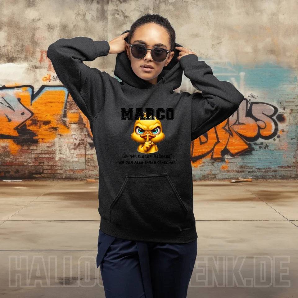 Smart Duck + WUNSCHNAME • Unisex Premium Hoodie XS-5XL aus Bio-Baumwolle für Damen & Herren • Exklusivdesign • personalisiert