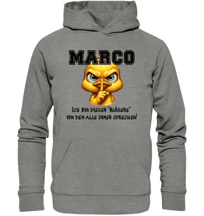 Smart Duck + WUNSCHNAME • Unisex Premium Hoodie XS-5XL aus Bio-Baumwolle für Damen & Herren • Exklusivdesign • personalisiert