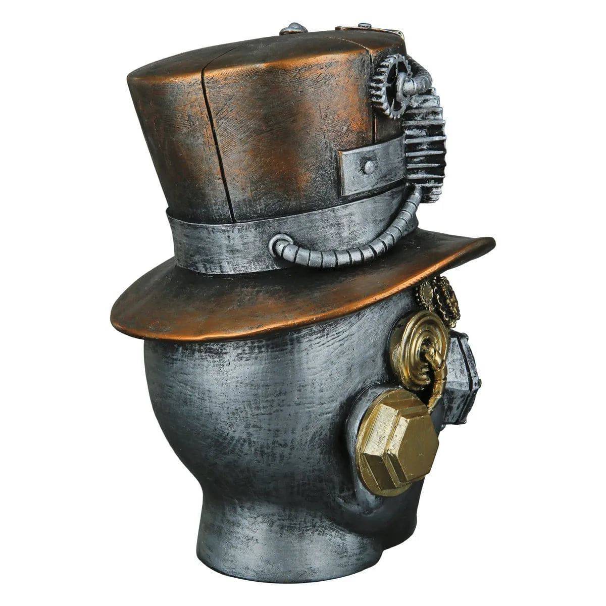 Steampunk • Futuristischer männlicher Kopf • Skulptur • Wohndeko